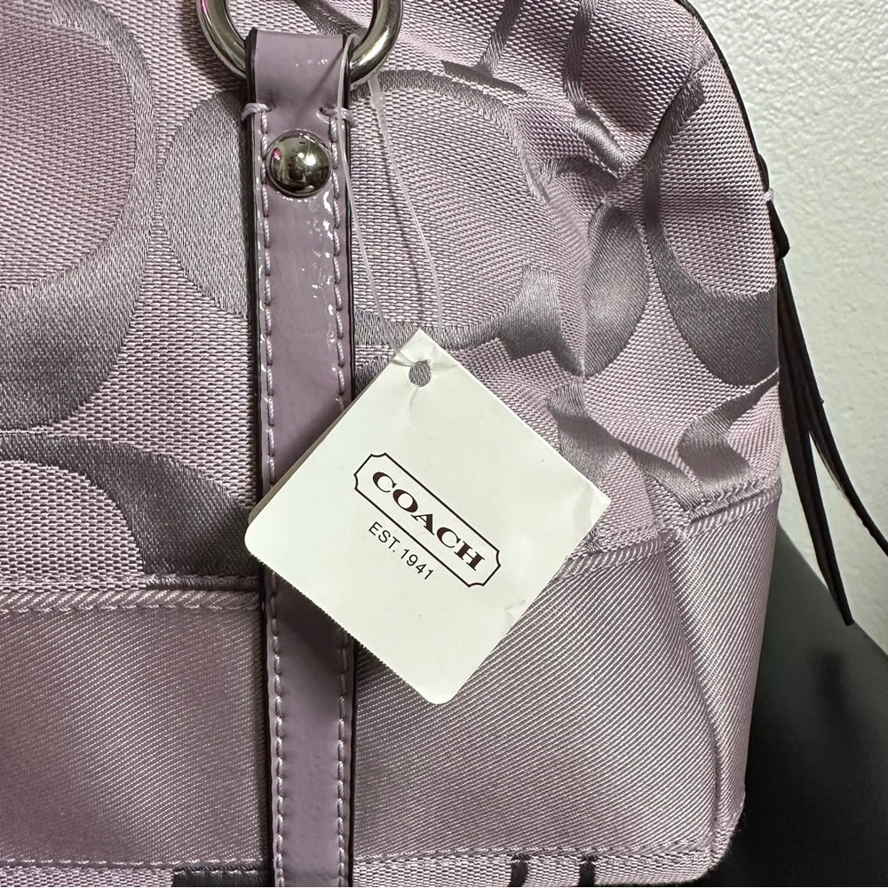 Coach Lilac Signature Print Bag NWT - Picture 4 of 7